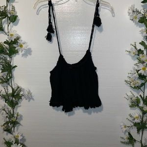 FREE PEOPLE- crop flow blouse with bell accents